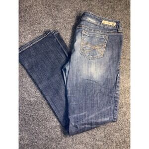 Refuge Runway Everyday Bootcut Jeans Womens 12L Blue Denim Streetwear Distressed